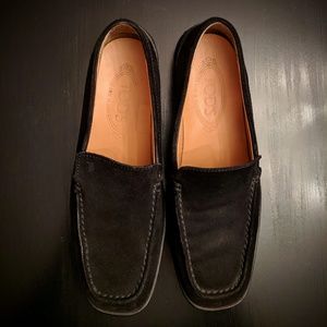 TOD'S | Classic Black Suede Loafers/Driving Shoes
